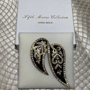 Vintage Fifth Avenue Collection Madrid Wing Brooch Austrian Crystal Butler Mark